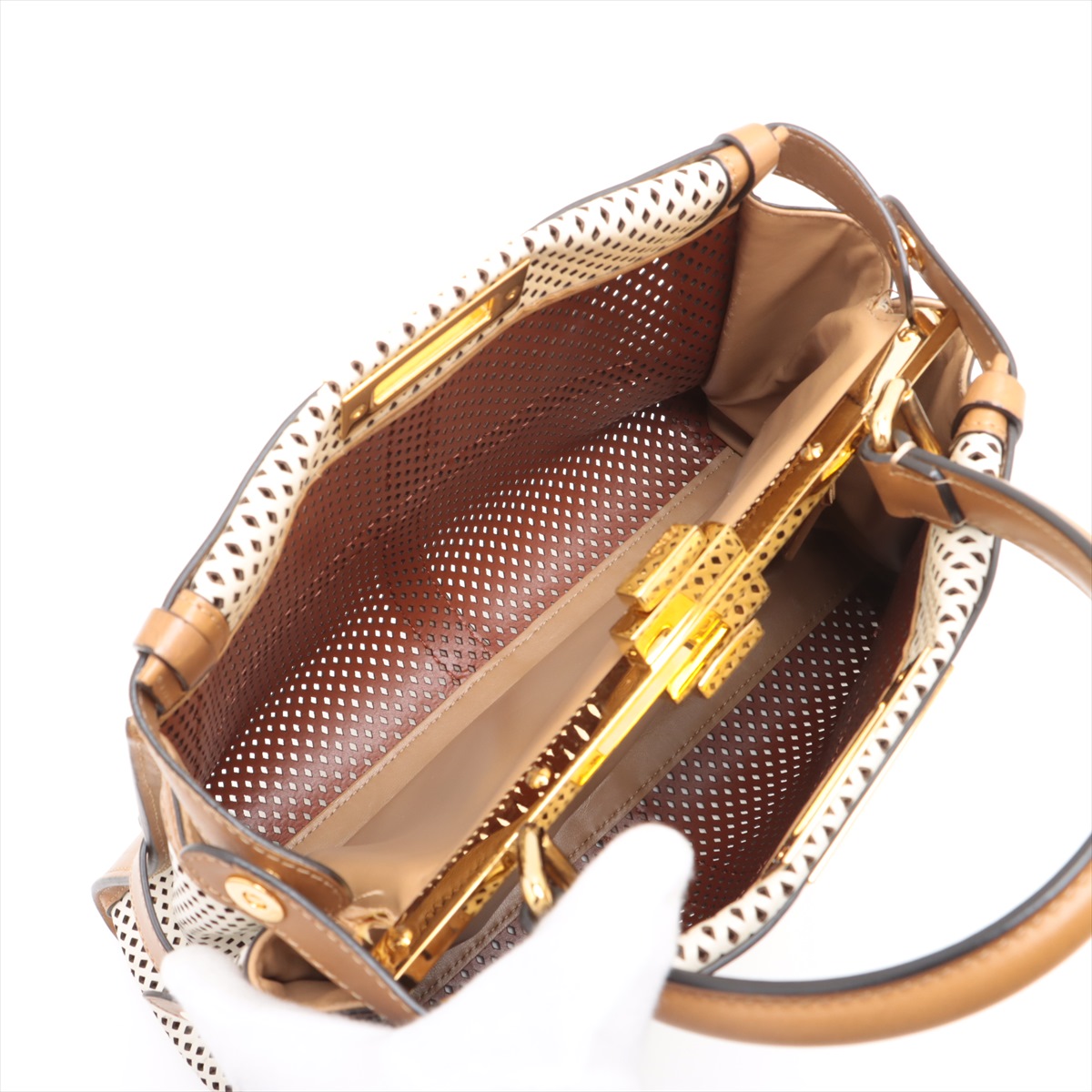 ピーカブー ミニ レザー ブラウン | Fendi