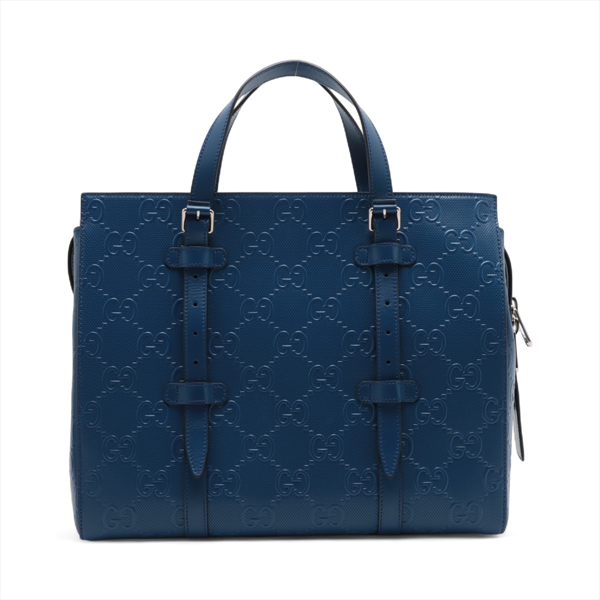 GUCCI■エレガントなラージ GGエンボス レザー トートバッグ グッチ/トートバッグ/GGエンボス トートバッグ/黒/レザー/型番