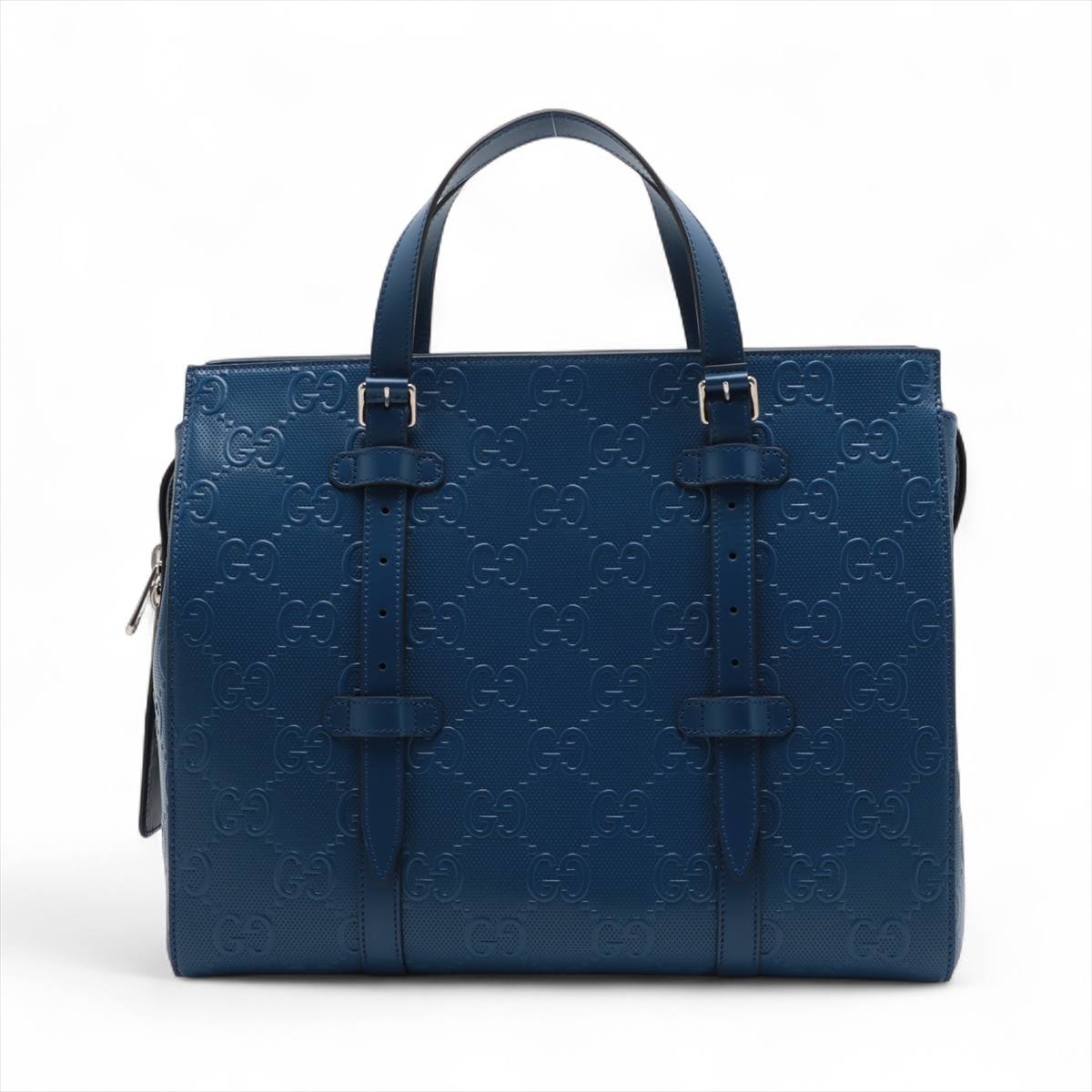 美品　GUCCI GGエンボス　トートバッグ　ビジネスバッグ　レザー ✨美品✨グッチGG エンボス トートバック レザー 黒 ビジネスバッグ