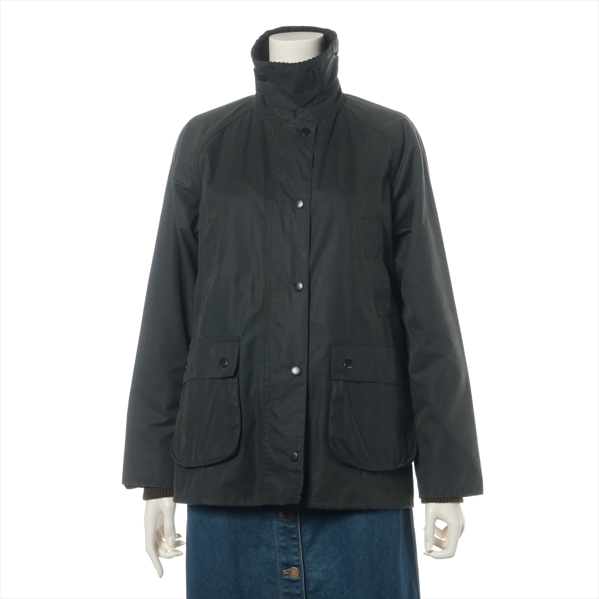 【ponta】Barbourオイルドジャケット UK10 バブアー コットン オイルドジャケット UK10 レディース カーキ