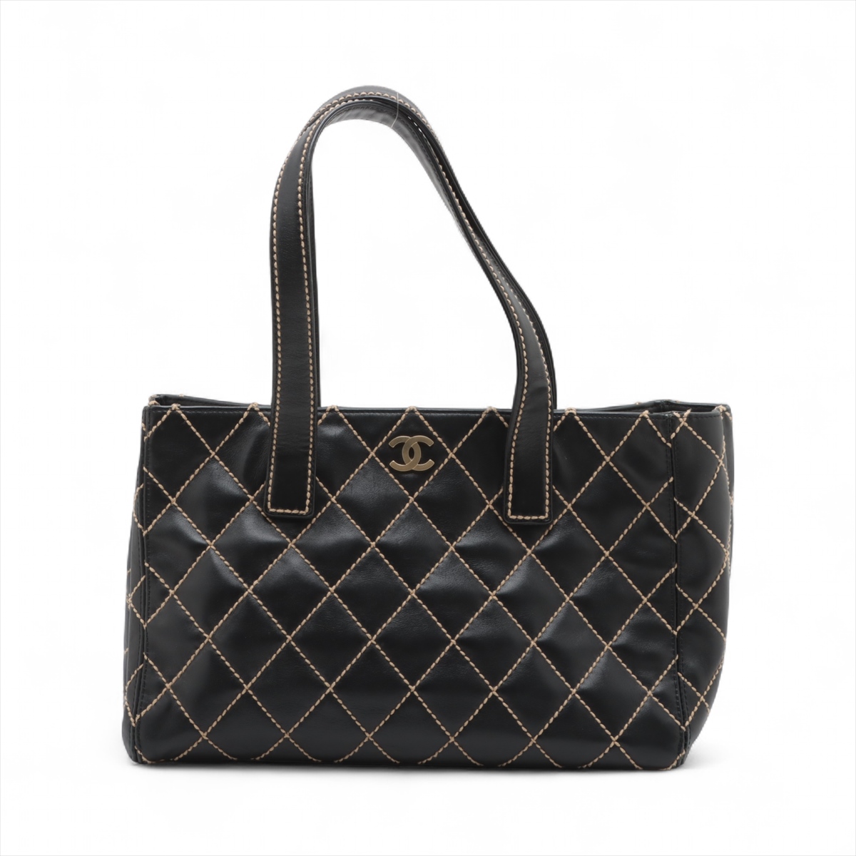 シャネル ココマーク ワイルドステッチラムスキン トートバッグ CHANEL - シャネル ワイルドステッチ ココマーク トートバッグ