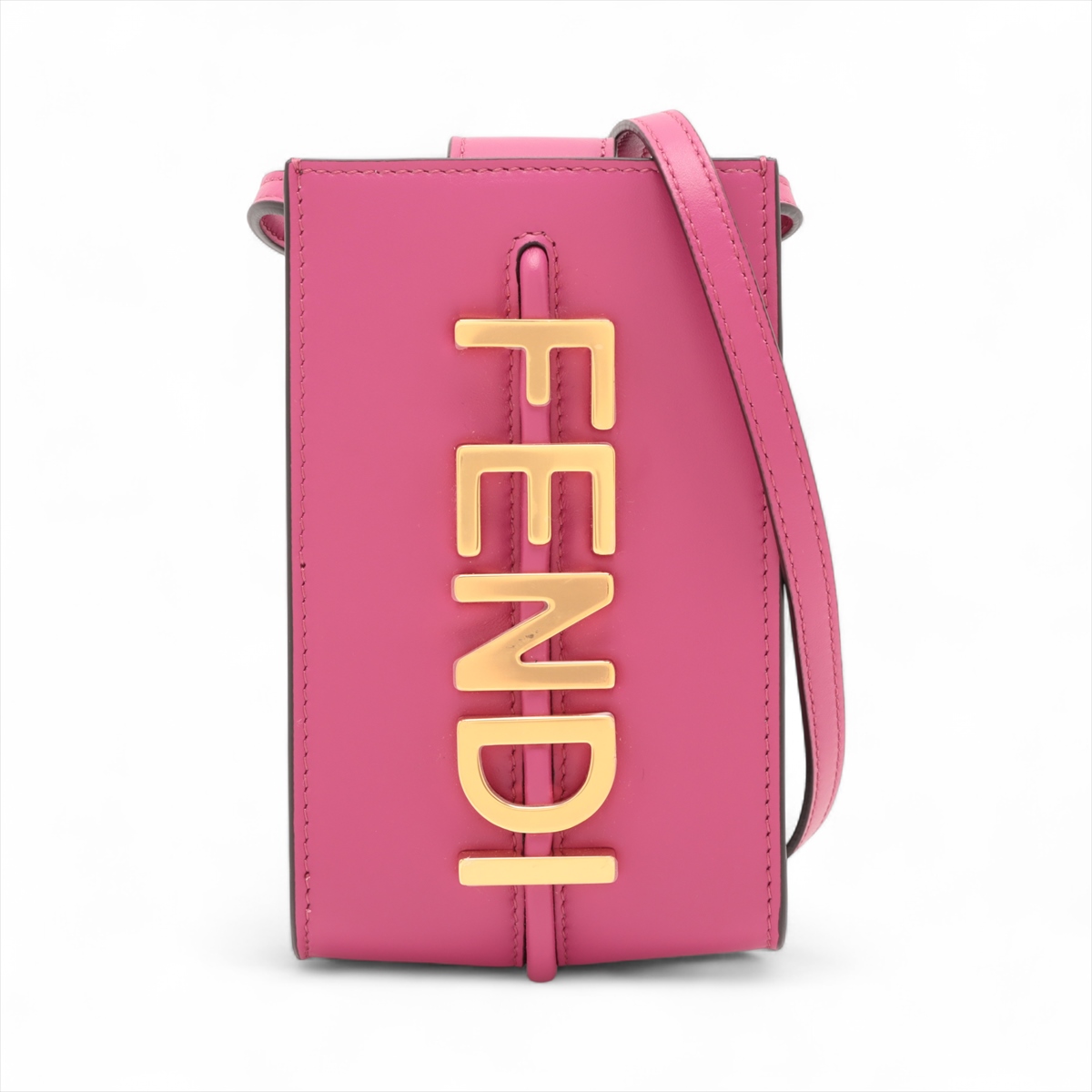 フェンディ 7AS045 ナノバゲット チャーム GP×革 ベージュ