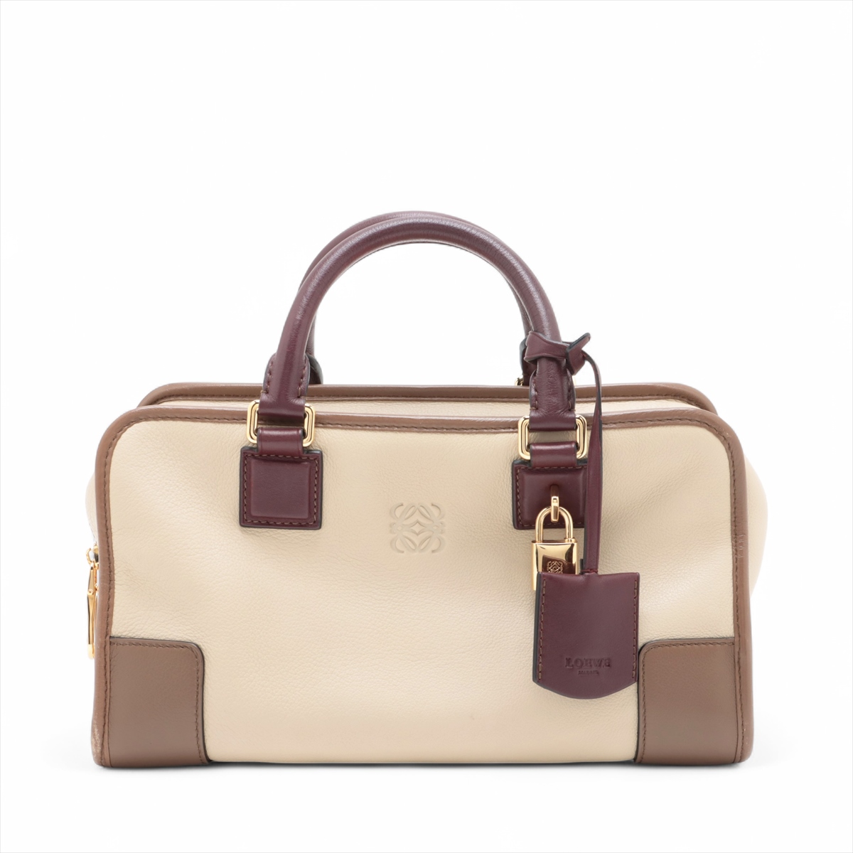 ロエベ アマゾナ28 アナグラム レザー ハンドバッグ LOEWE ロエベ アマソナ28 ハンドバッグ ブラウン アナグラム