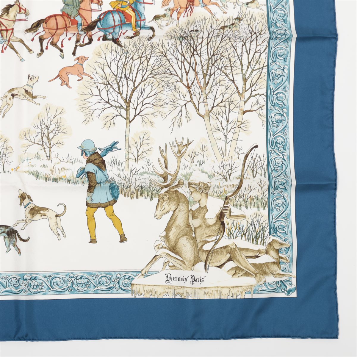 エルメス HERMES カレ90 スカーフ 「L'hiver(冬)」 シルク