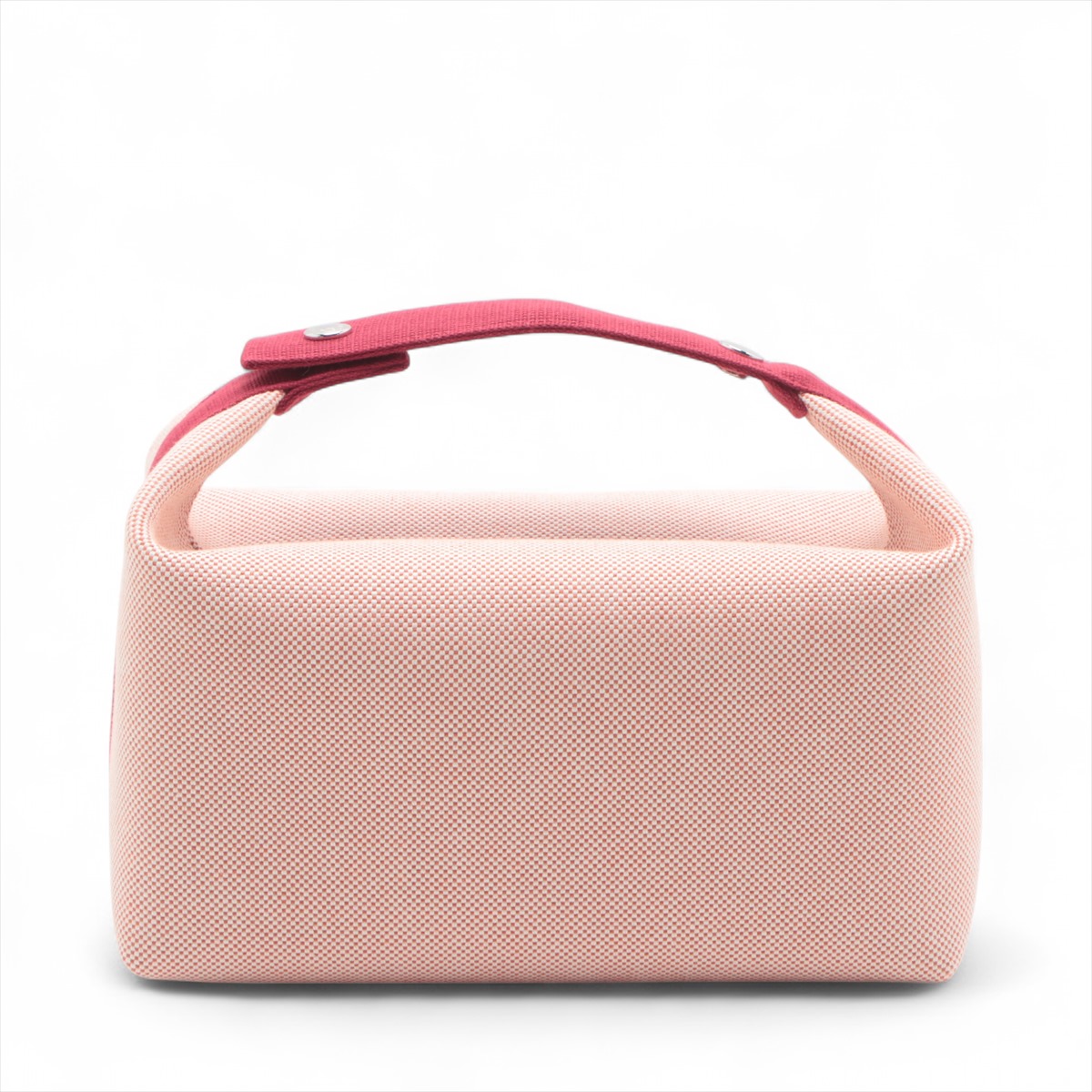 HERMES ブリッドアブラックGM キャンバス ハンドバッグ レッド