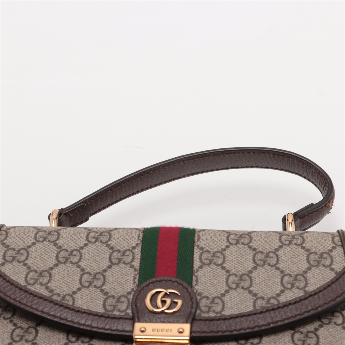 国内発送 GUCCI グッチ GG ハンドバッグ 859975 グッチ GGスプリーム PVCxレザー 2WAYハンドバッグ ブラウン
