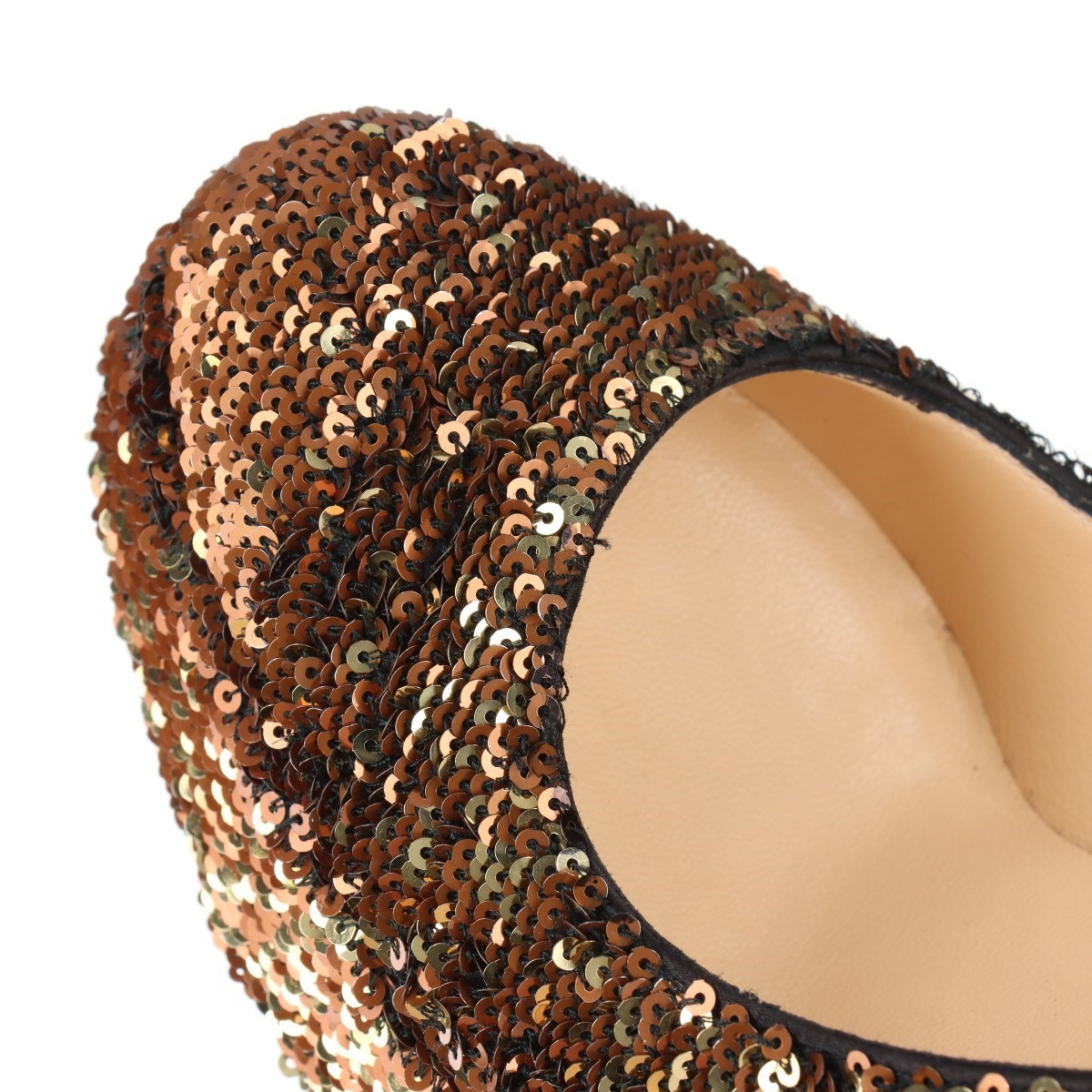 Christian Louboutin　ゴールドパンプス　37.5 Christian Louboutin Black/Gold Patent Leather Pina Spike