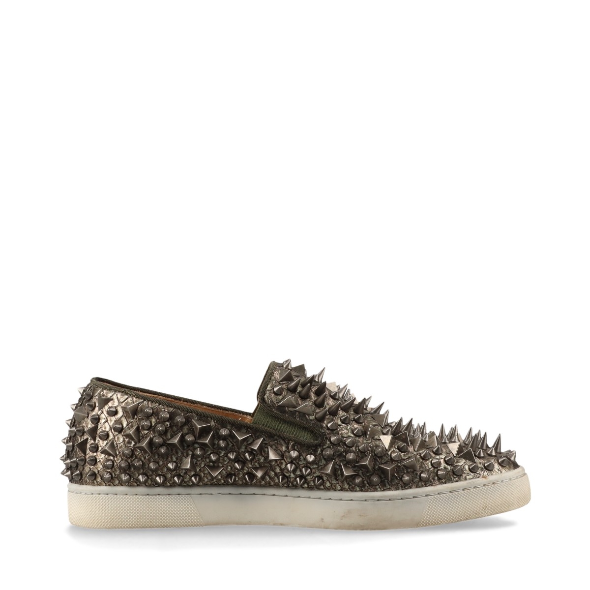 クリスチャン・ルブタン スパイク付ブラックスパイクスリッポン Christian Louboutin - Christian Louboutin クリスチャン