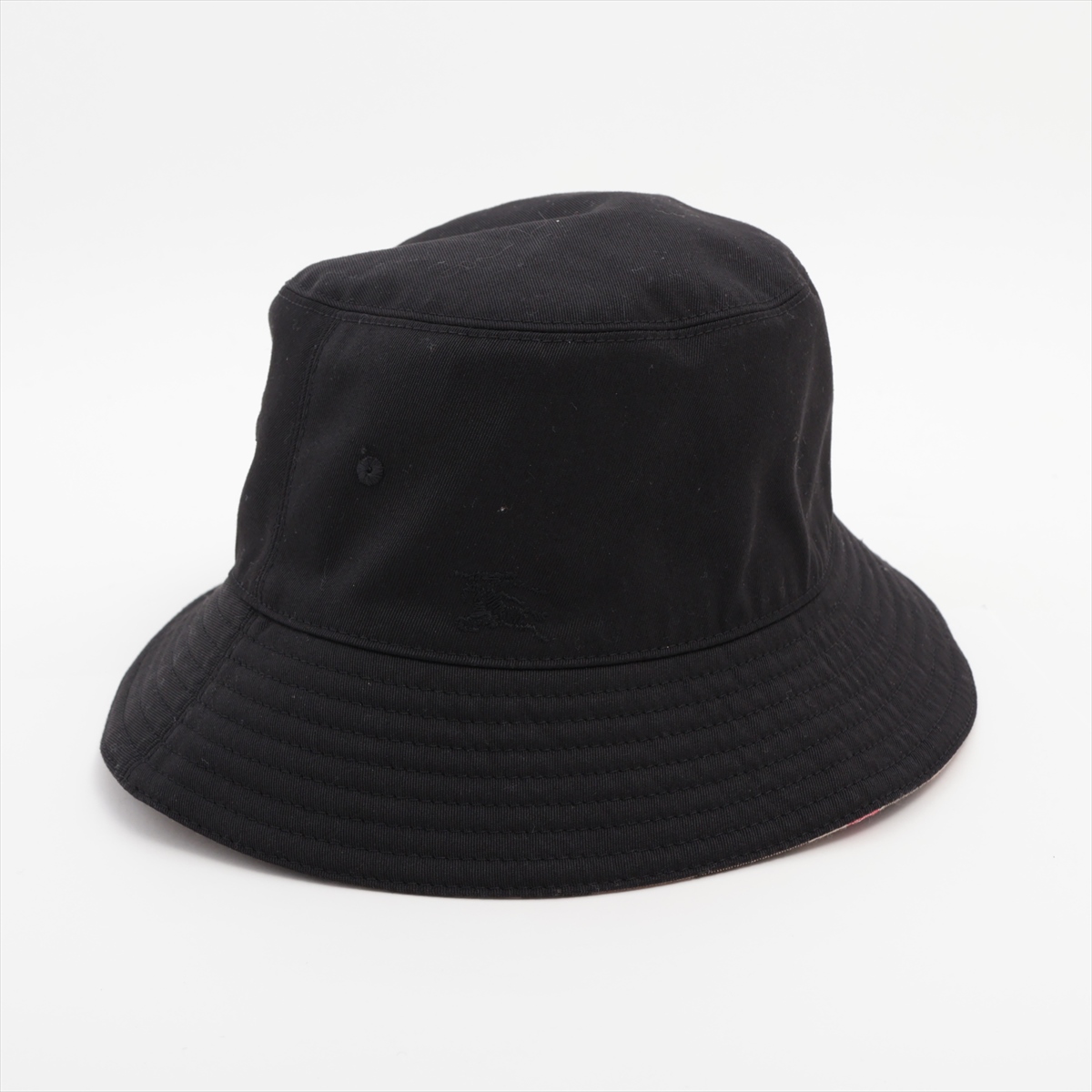 Burberry フェドラハット ベージュ SS25 バーバリー ノバチェック バケットハット S コットン ブラック