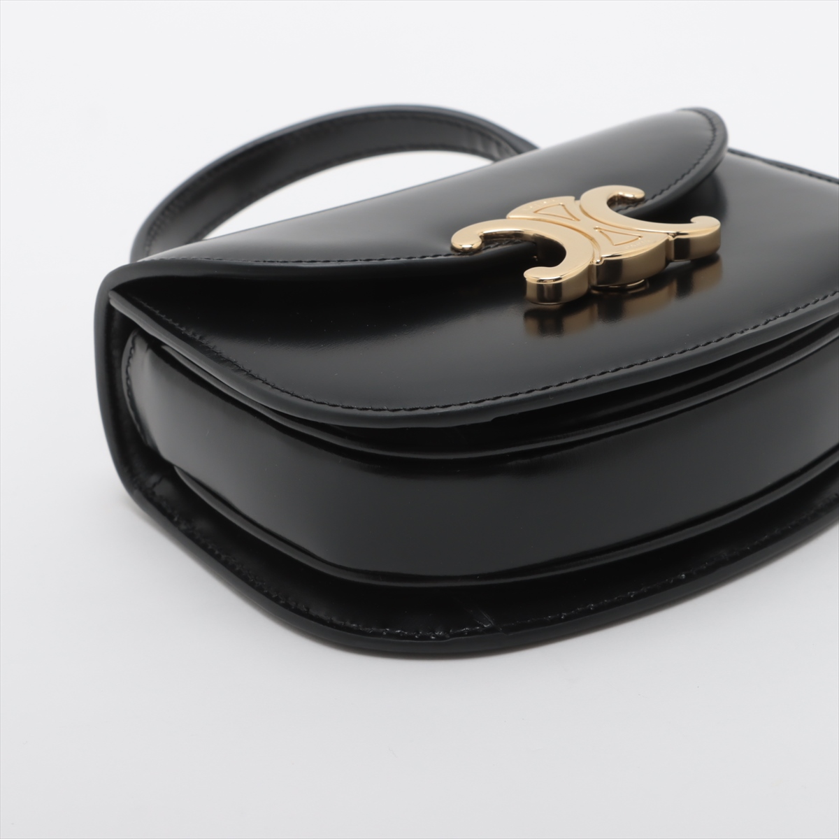 セリーヌ ブラックレザー 2way ハンドバッグ CELINE ブラックレザー ハンドバッグ