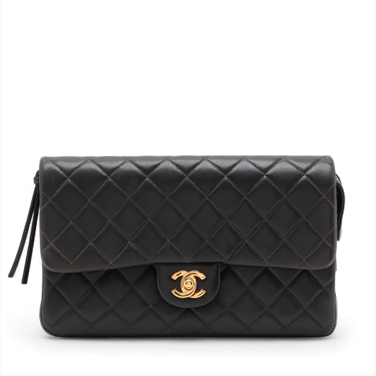 シャネル　CHANEL マトラッセ　チェーンリュック　黒ゴールド金具　ラムスキン シャネル マトラッセ キャビアスキン チェーンリュック ブラック