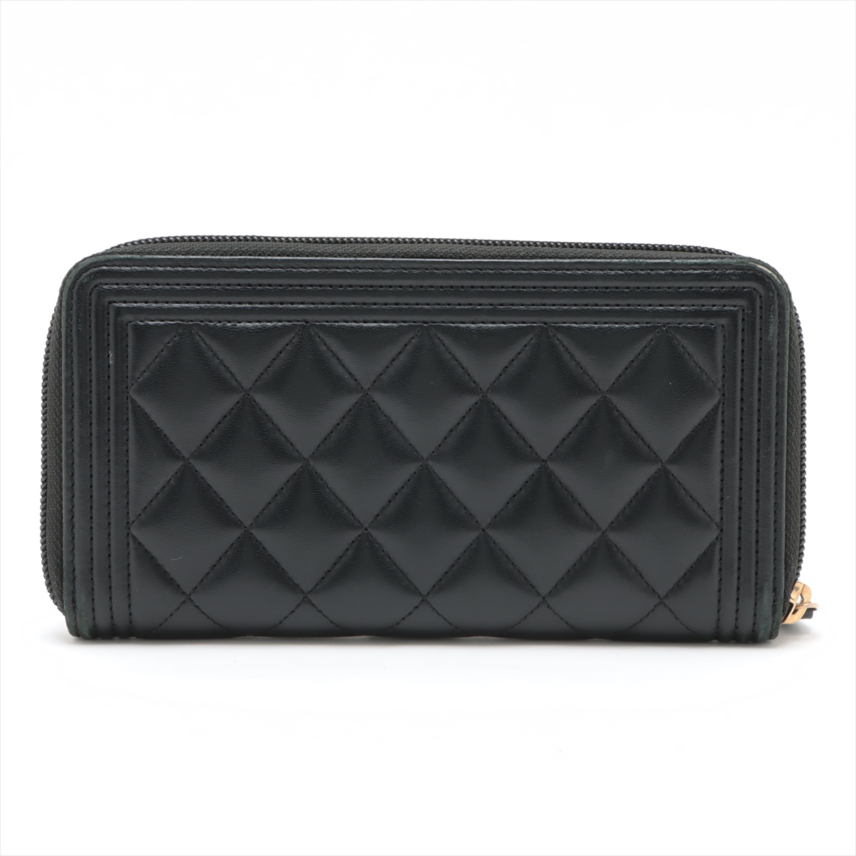 入手困難◆送料込【CHANEL】ジッパー コイン 財布 ラム ブラック シャネル ボーイシャネル ラムスキン ラウンドジップウォレット