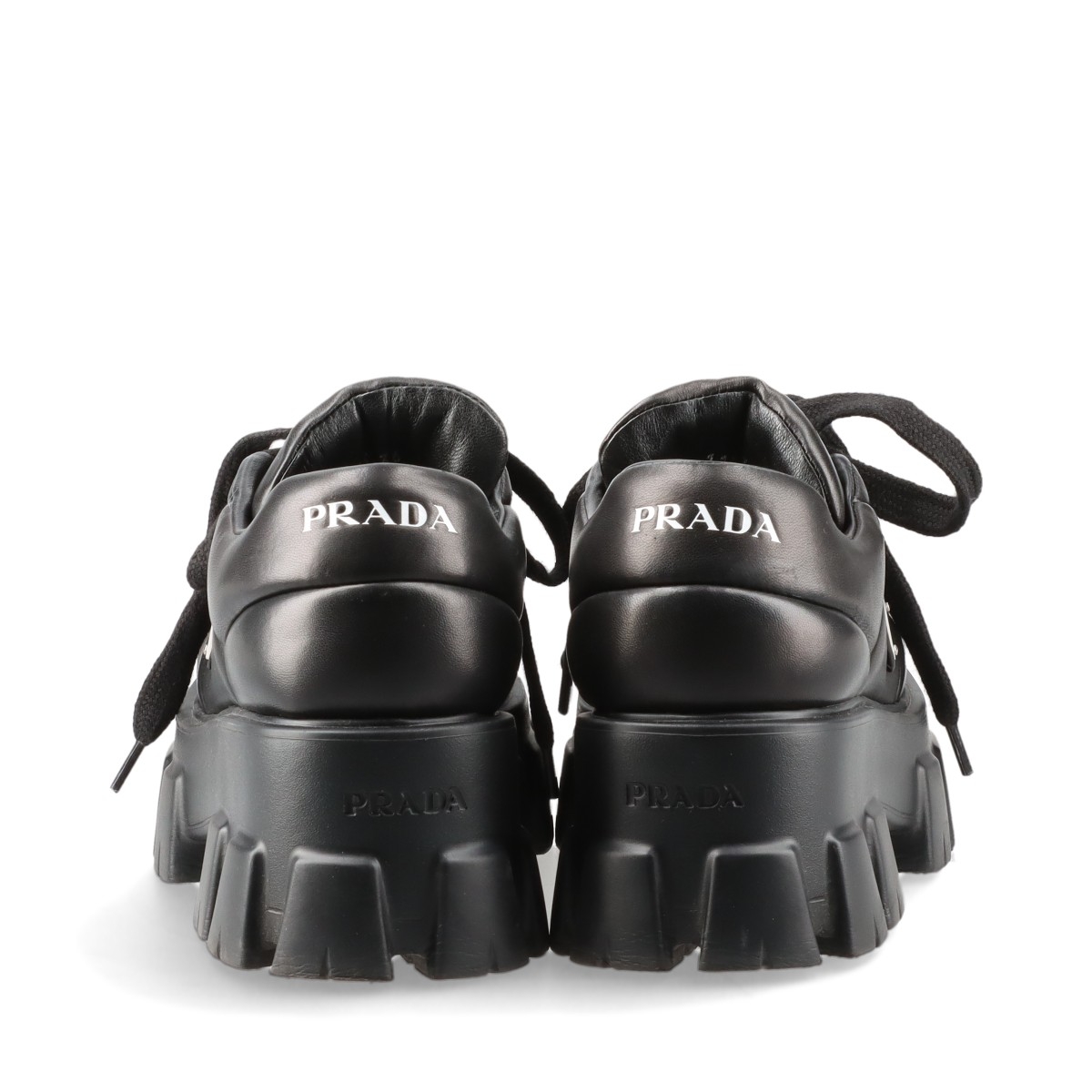 【PRADA】手持ち在庫あり☆lady's モノリス レザースニーカー プラダ モノリス レザー スニーカー 36 レディース ブラック 119