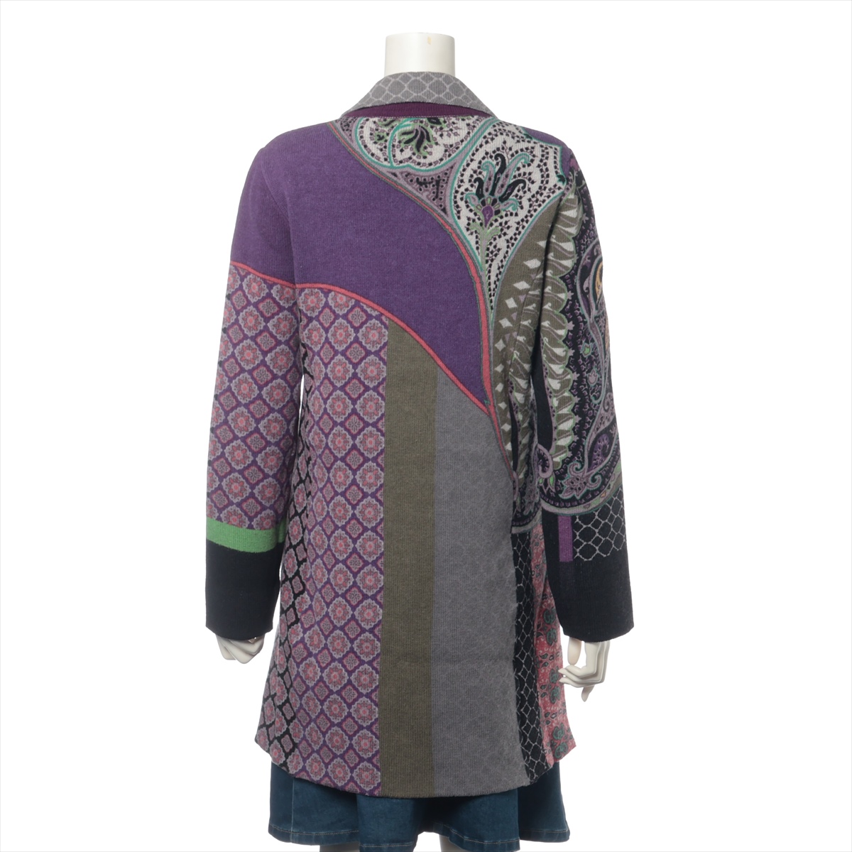 ETRO エトロ ウール アルパカ ノーカラー ニット ジャケット