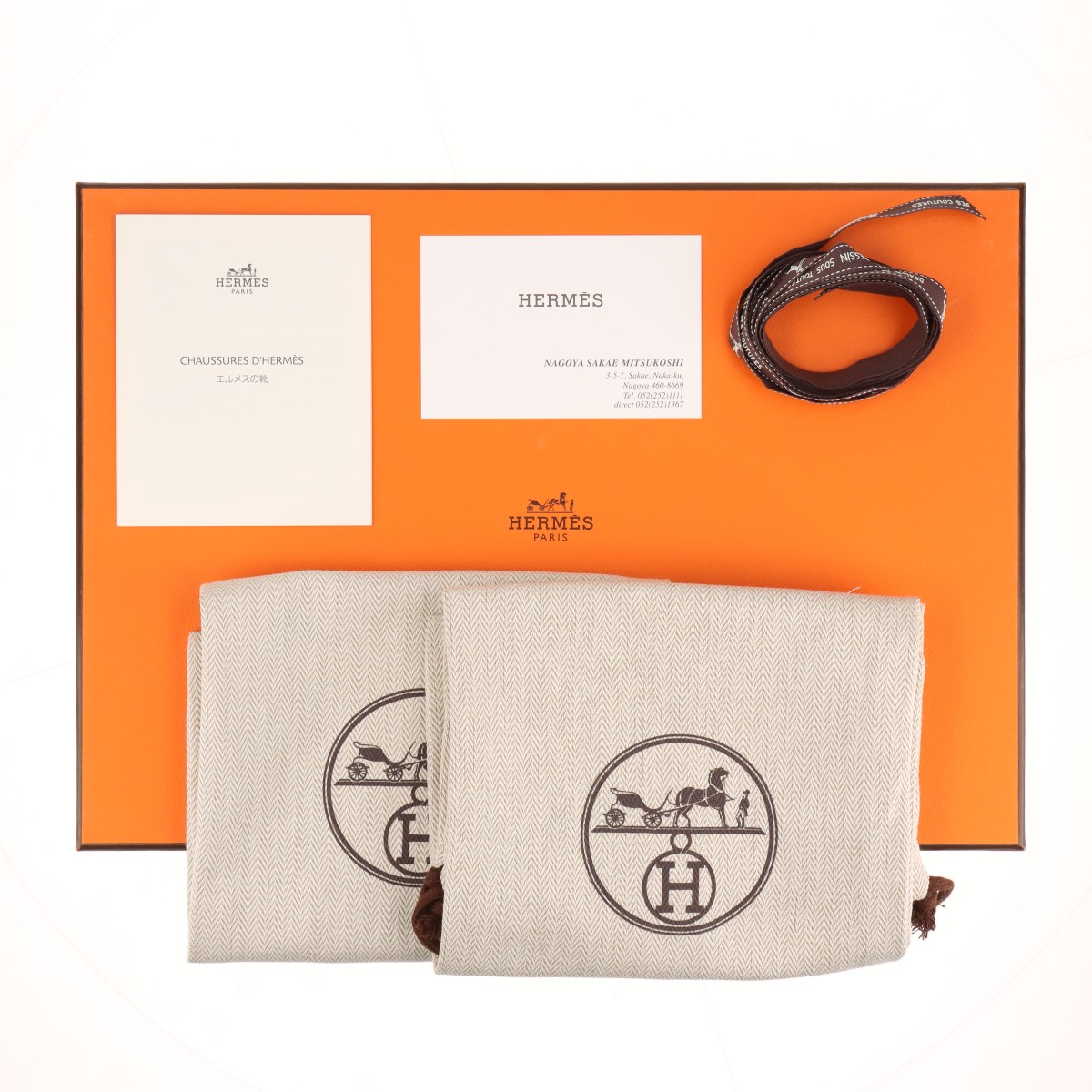 美品HERMES エルメス イズミール サンダル 40グレー系収納袋箱付き