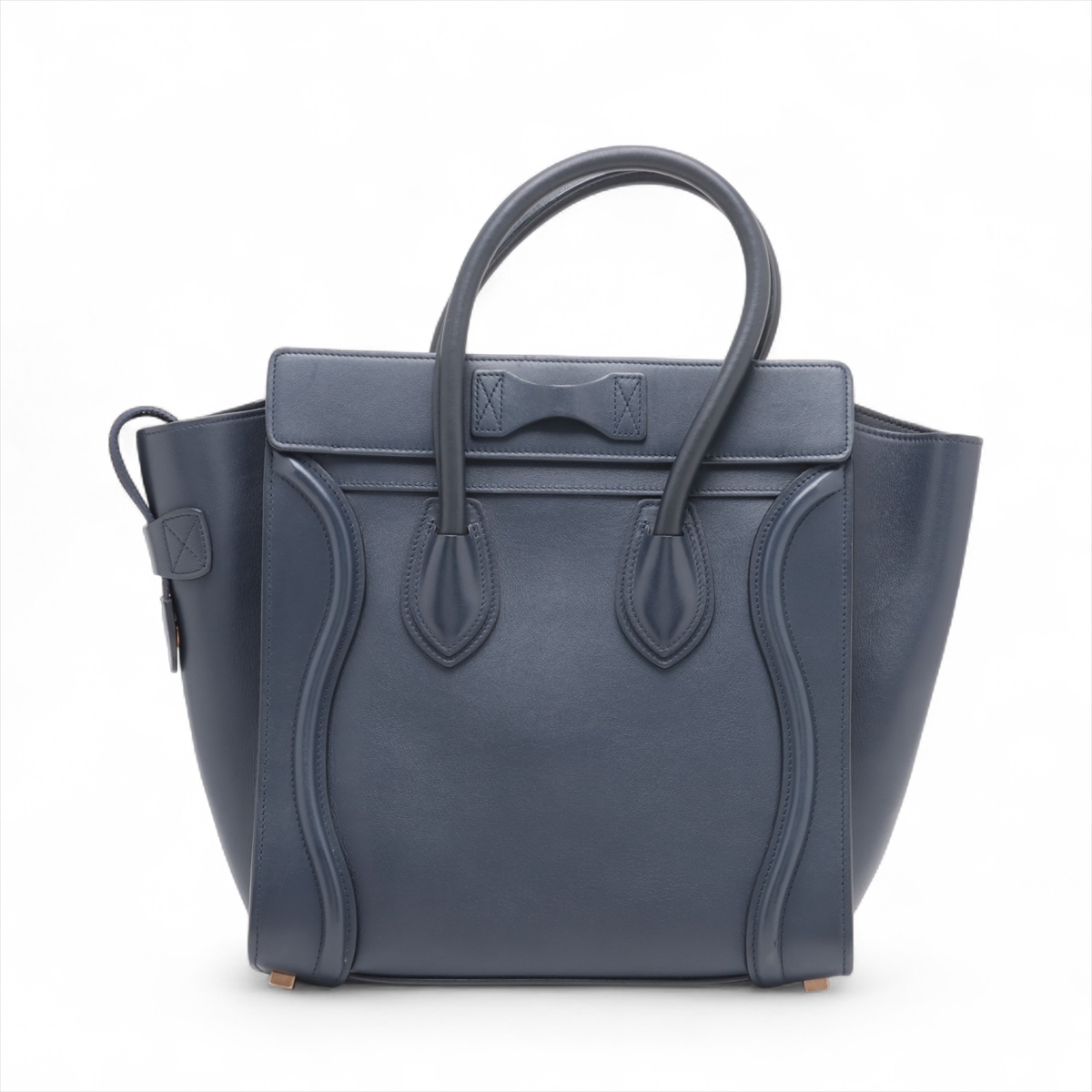CELINE セリーヌ　ラゲージ　ミニ　ネイビー セリーヌ ラゲージ マイクロショッパー レザー 2WAYハンドバッグ