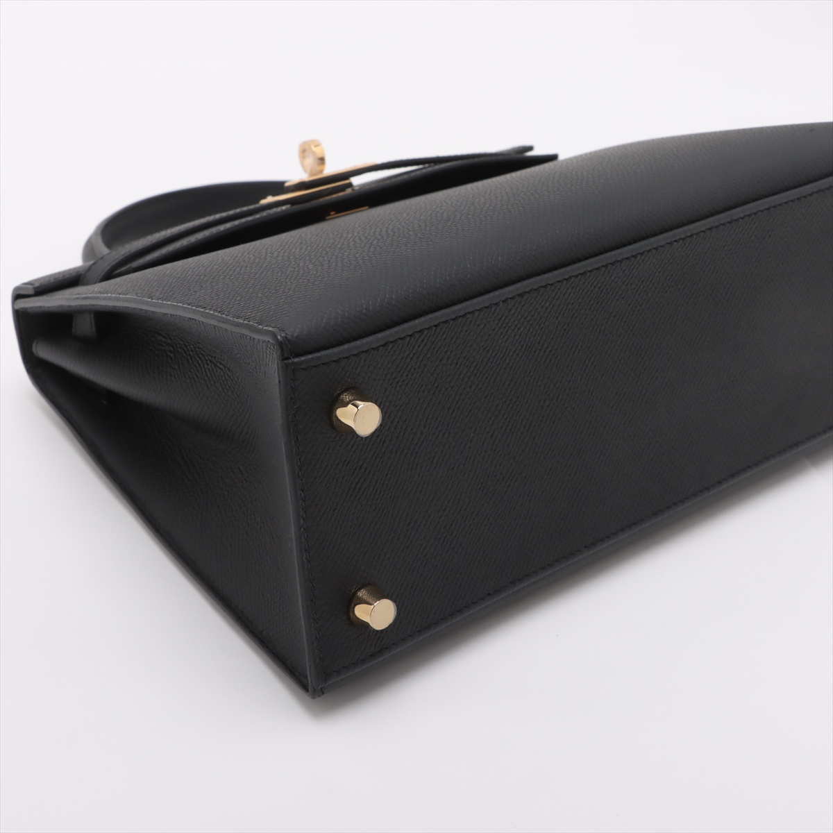 【ケリー金具が上品】HERMES ケリーミュール ブラックレザー エルメス ケリー25 セリエ ヴォーエプソン ブラック ゴールド