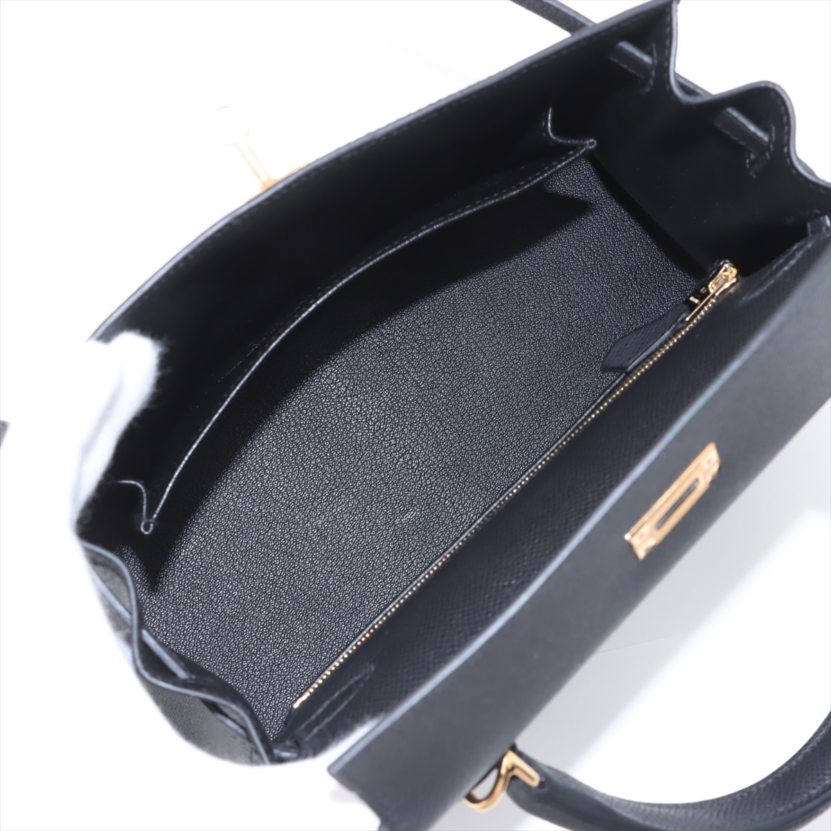 【ケリー金具が上品】HERMES ケリーミュール ブラックレザー エルメス ケリー25 セリエ ヴォーエプソン ブラック ゴールド