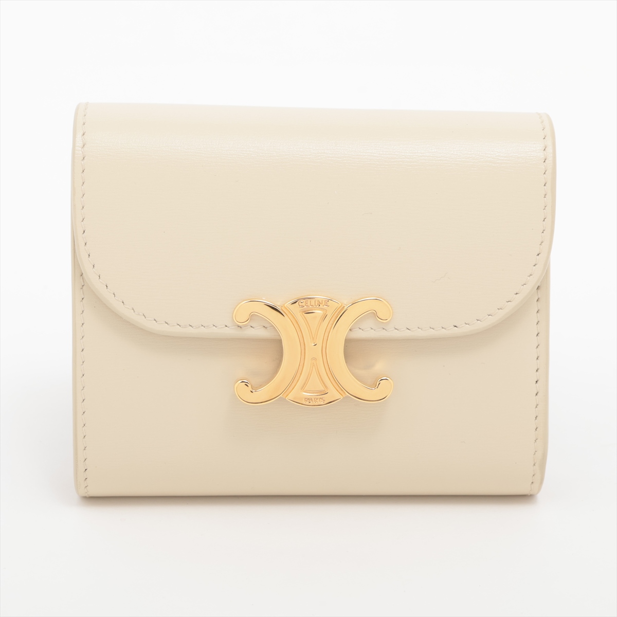 【CELINE】スモールストラップウォレット アイボリー・中古 中古・古着通販】CELINE (セリーヌ) 2つ折り財布 スモール