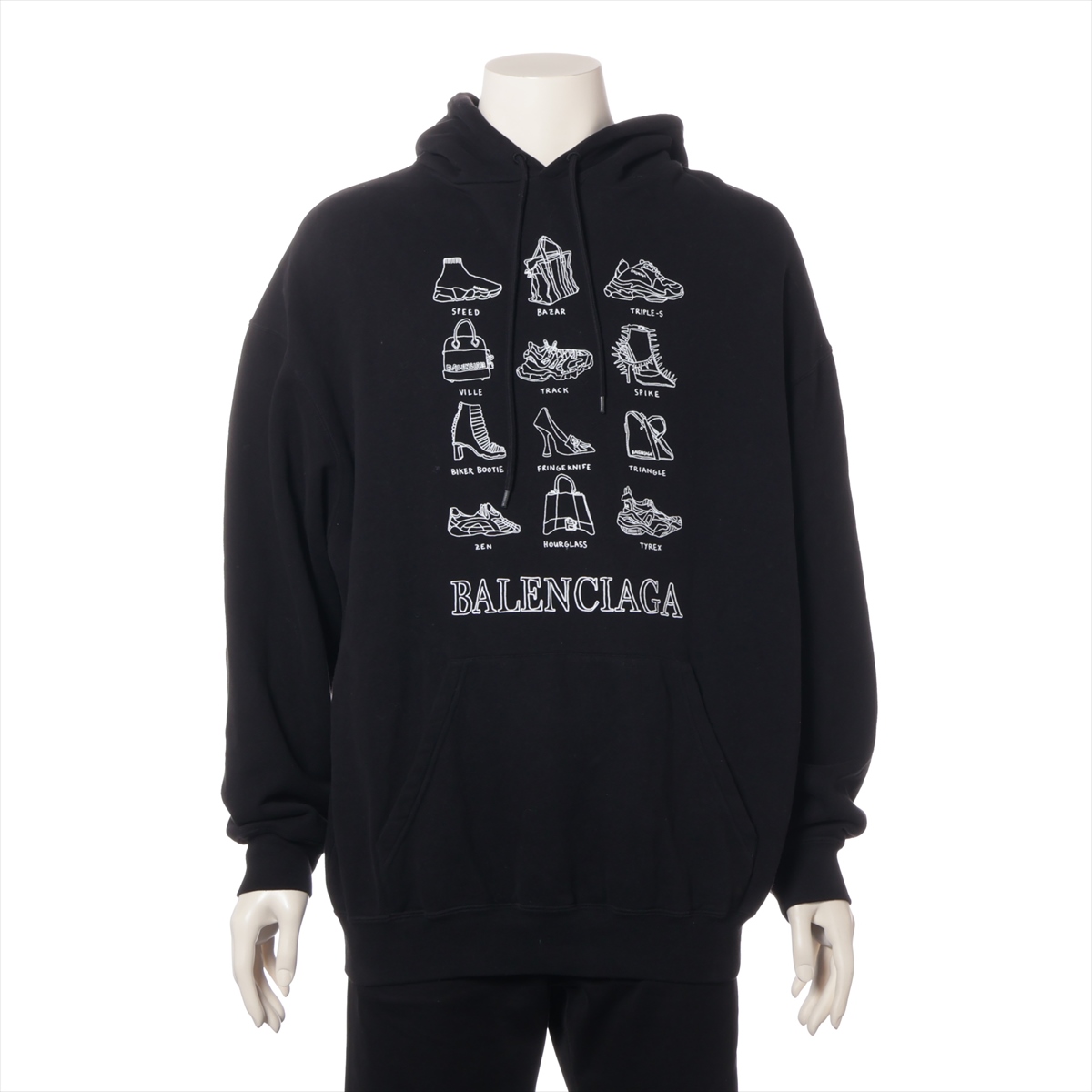 【BALENCIAGA】BBコットンパーカー ブラック BALENCIAGA(バレンシアガ) / BB LOGO HOODIE/S/コットン/BLK