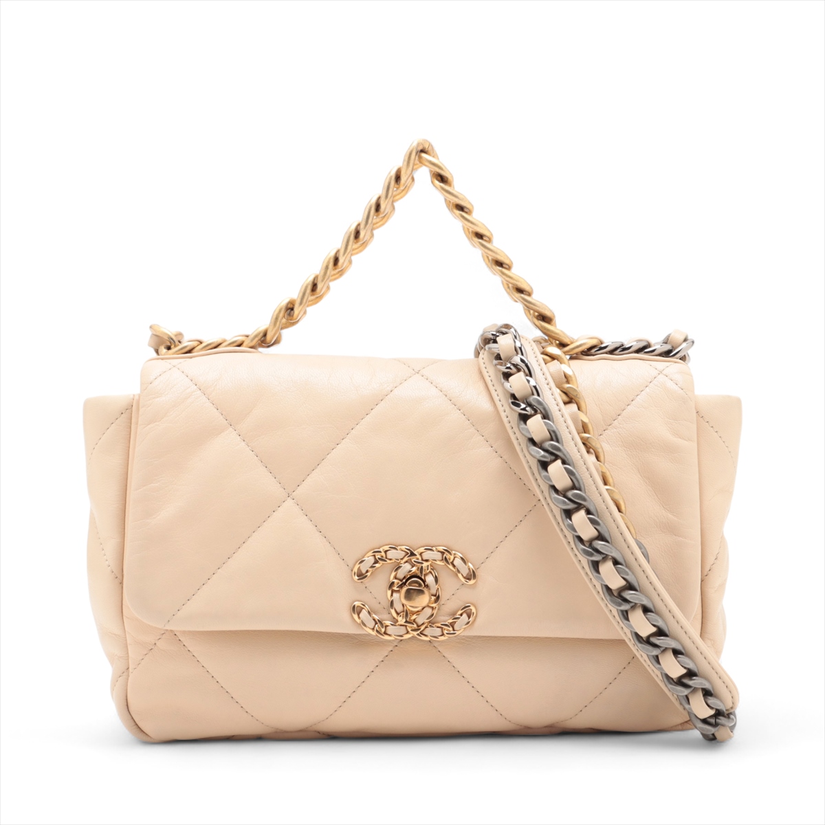 CHANEL* シャネル 19 ベージュ スモールハンドバッグ シャネル シャネル19｜中古ブランド品・ブランド古着通販｜ALLU