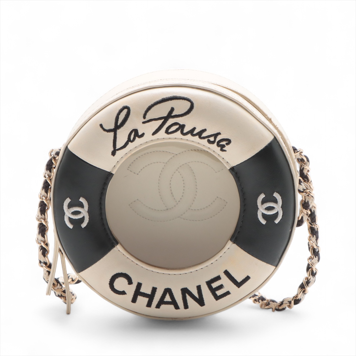 CHANEL クルーズライン/浮き輪 チェーン ショルダーバッグ シャネル クルーズライン レザーxビニール チェーンショルダー