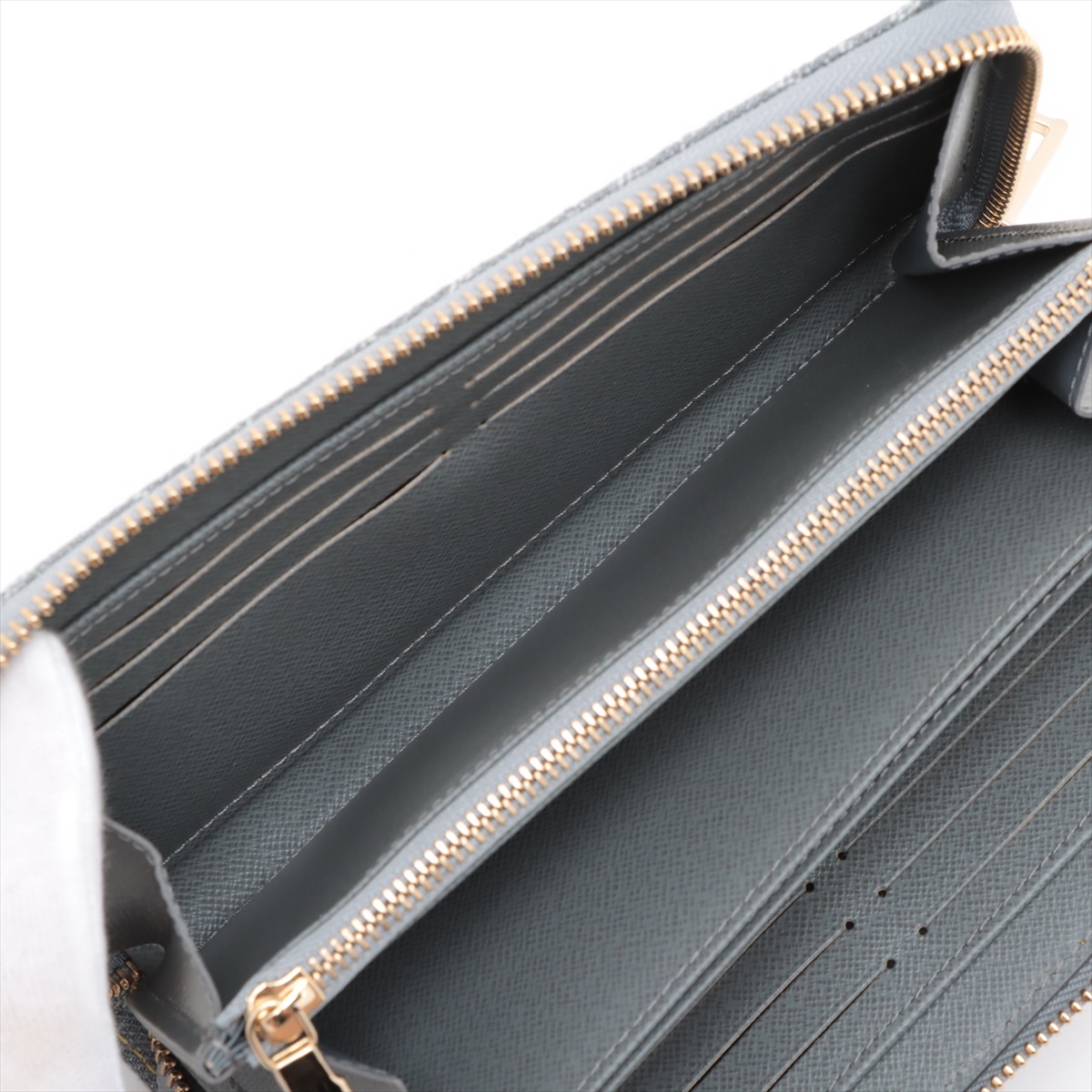 Louis Vuitton Monogram Denim Zippy Wallet M13214 Gray Zip