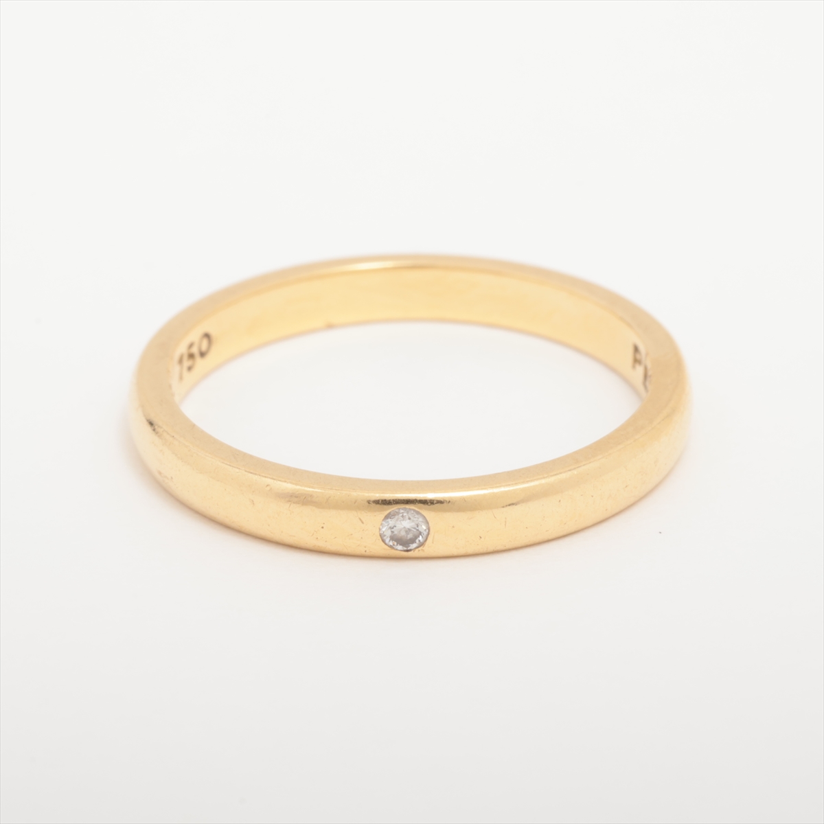 ティファニー　スタッキングバンドリングゴールド　1Pダイヤ　750 TIFFANY&Co. ティファニー スタッキング バンド リング・指輪