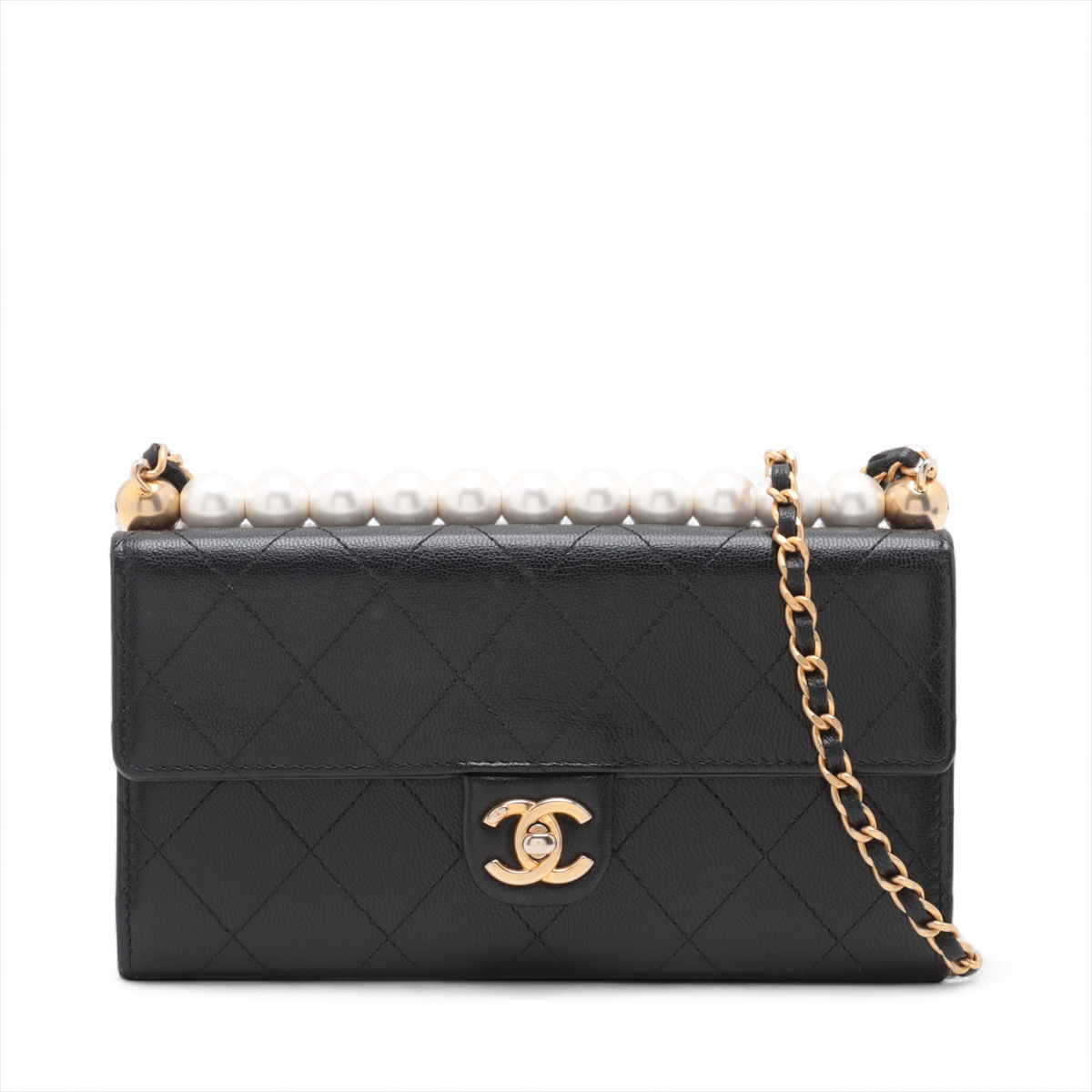 安心の国内買い付け♡ マトラッセ CHANELウォレット CHANEL シャネル マトラッセ ラムスキン チェーンウォレット