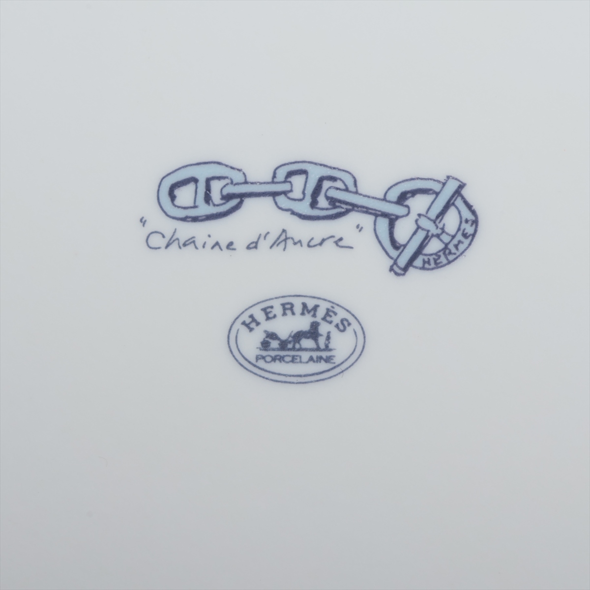エルメス シェーヌダンクル プレート 陶器 ブルー A3786239
