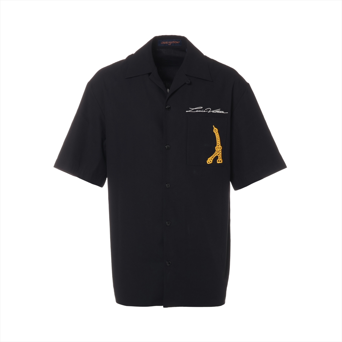 ヴィトン 24SS コットン シャツ XL メンズ ブラック RM241