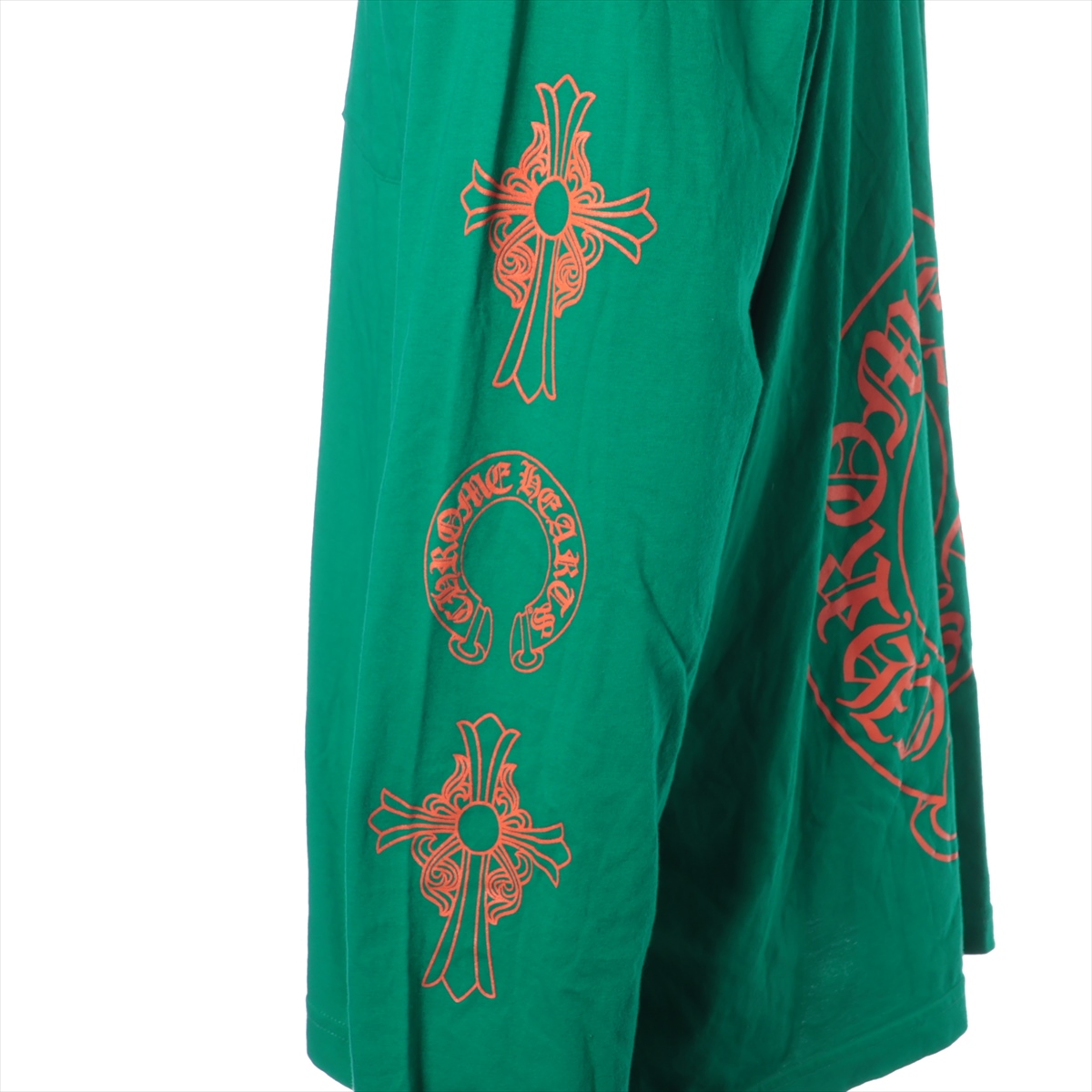 送料込◆CHROME HEARTS◆ホースシュー ロングTシャツ グリーン Chrome Hearts】ホースシュー ロング Tシャツ Green/Orange