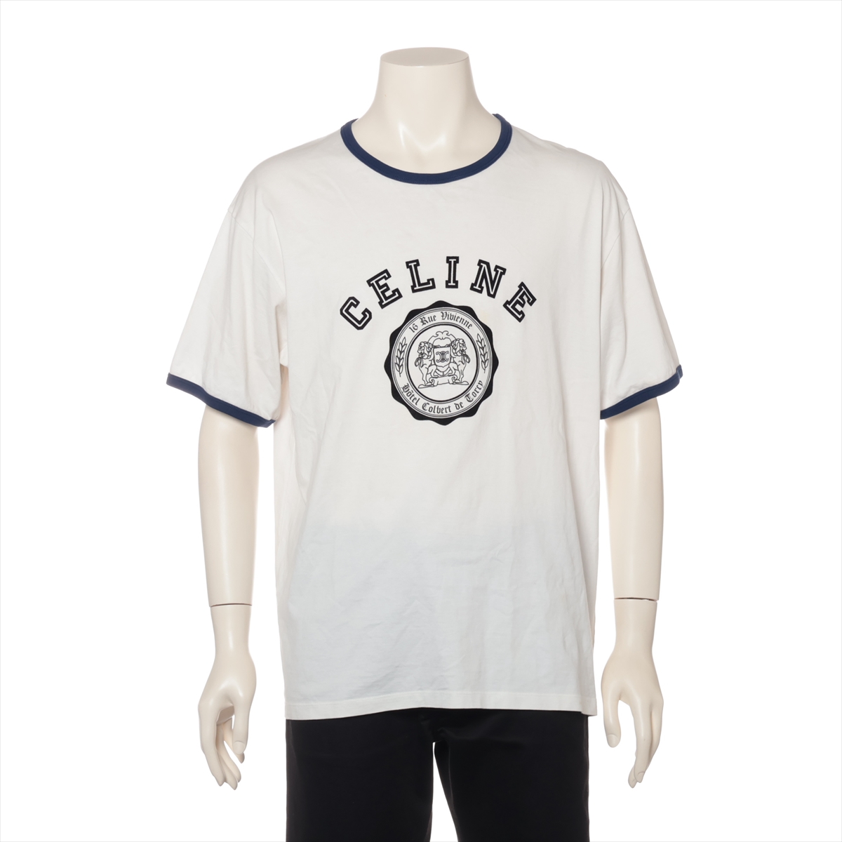 CELINE セリーヌ トリオンフ Tシャツ コットン ホワイト セリーヌ トリオンフ エディ期 コットン Tシャツ L メンズ