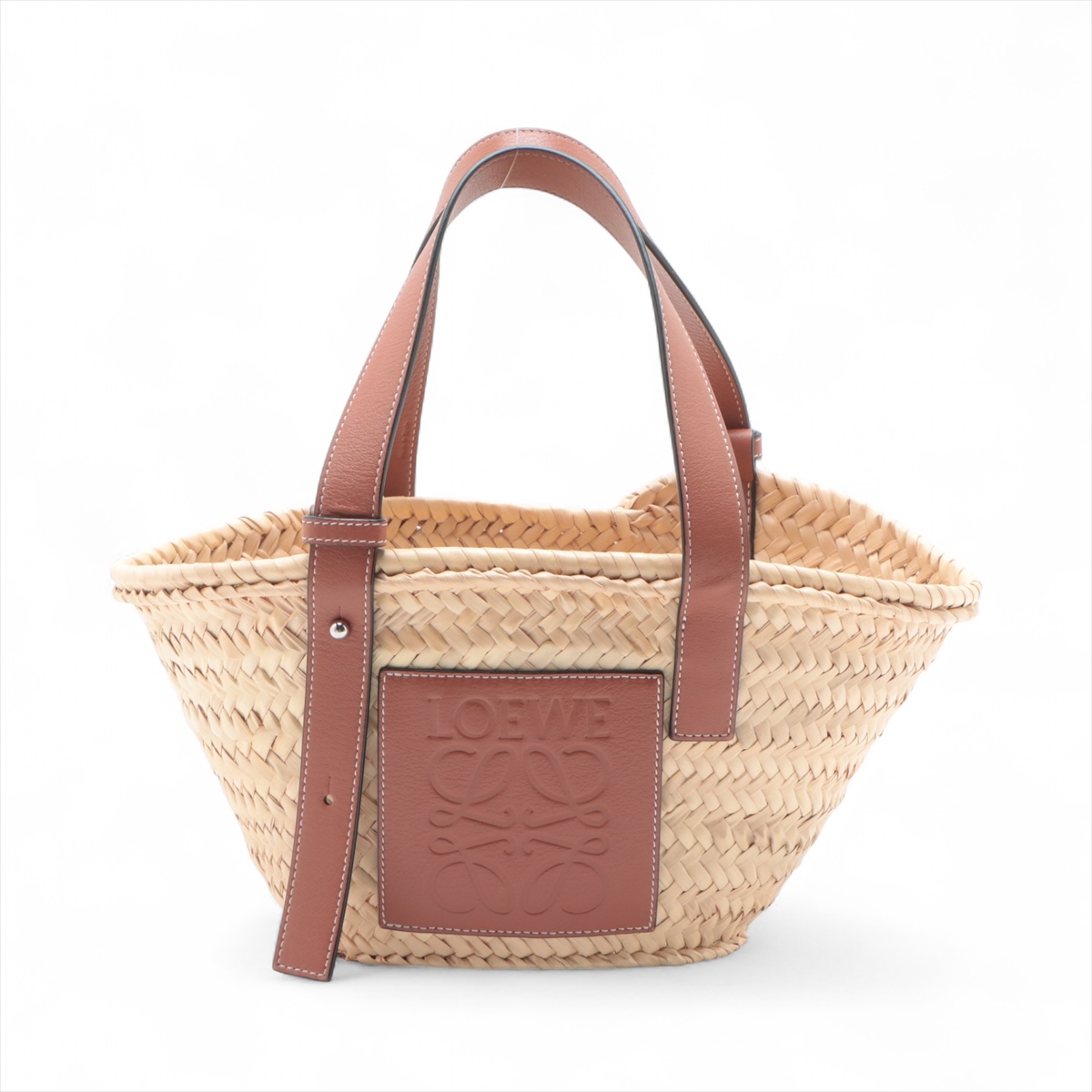 LOEWE ラフィアとカーフスキンの小さな象のバスケット エレファント バスケットバッグ（ラフィア&カーフ） ベージュ