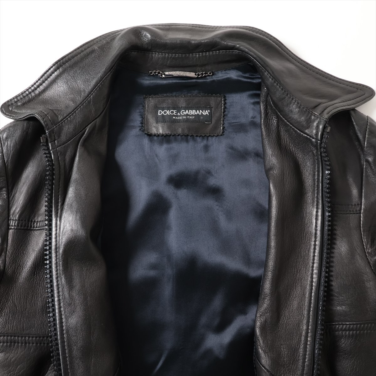 ドルチェ&ガッバーナ ラムレザー フーディ 48 黒 G9D58L ジャケット DOLCE&GABBANA - DOLCE&GABBANA ドルチェ＆ガッバーナ